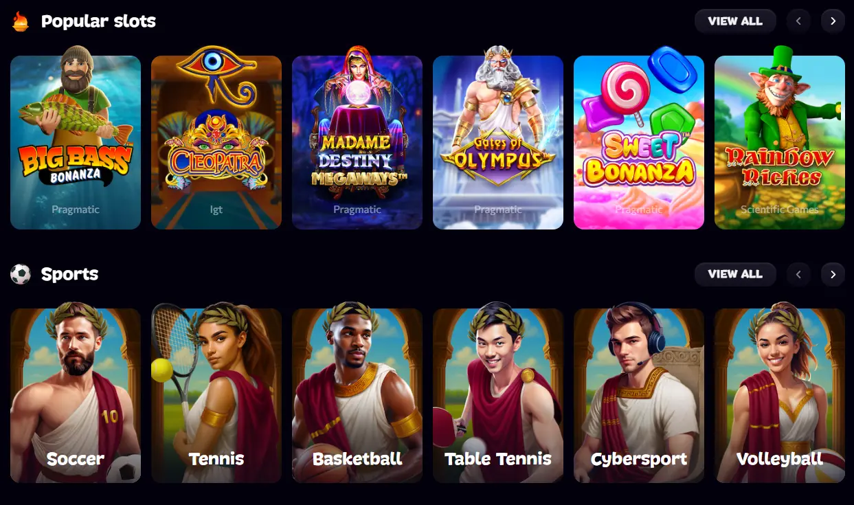 Welcome bonus, casino games and weekly promotions